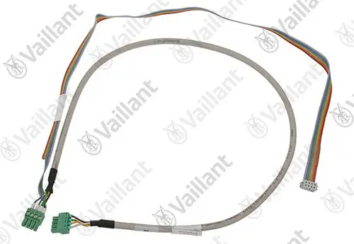 Vaillant Kabelbaum mit mehreren farbigen Leitungen, verbundenen Steckverbindern und Klemmen für die elektrische Verbindung in Heizsystemen.